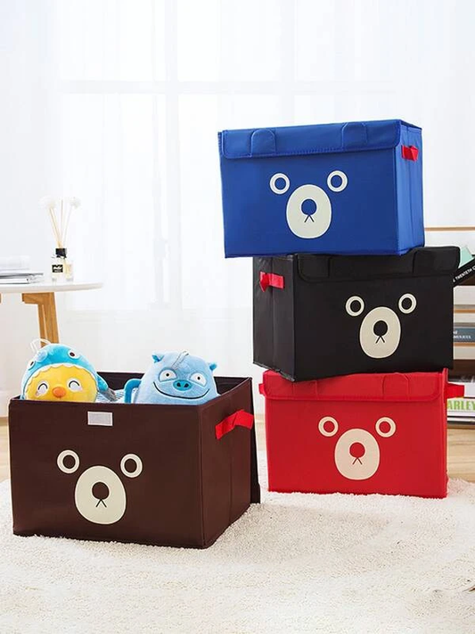 "Panda-Themed Folding Storage Bins – Versatile Quilt Basket and Toy Organizer for Kids – Random Color – Perfect for Cabinets and Wardrobes"