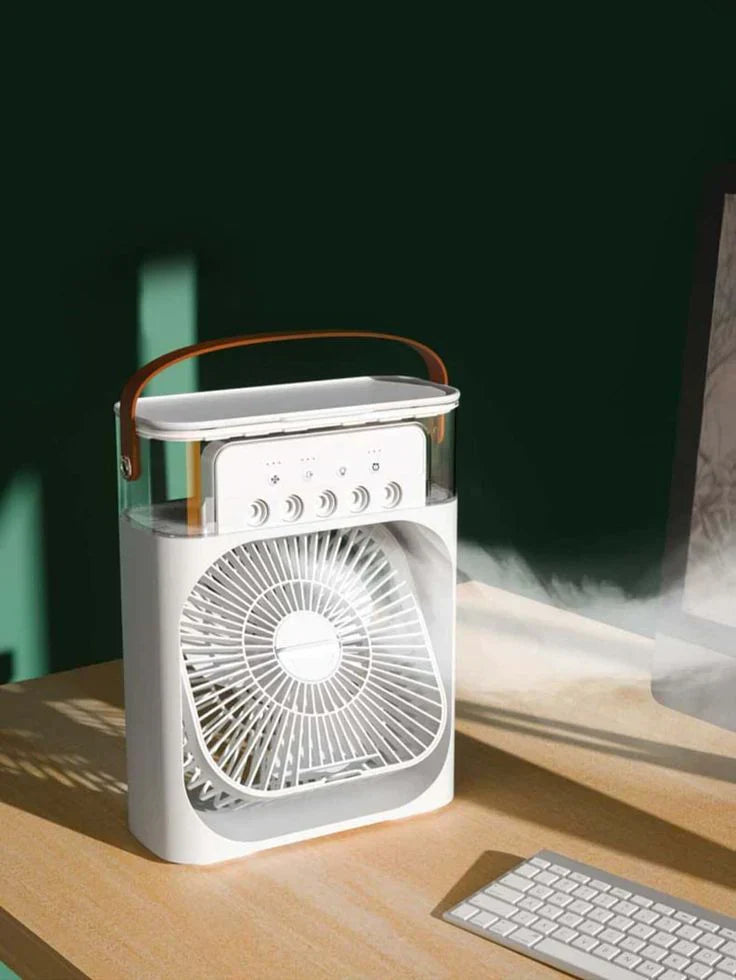 Portable Air Conditioner Fan: Usb Electric Fan With Led Night Light, Fine Mist Water, And Humidifier Function | Led Night Light Water Mist (random Color)