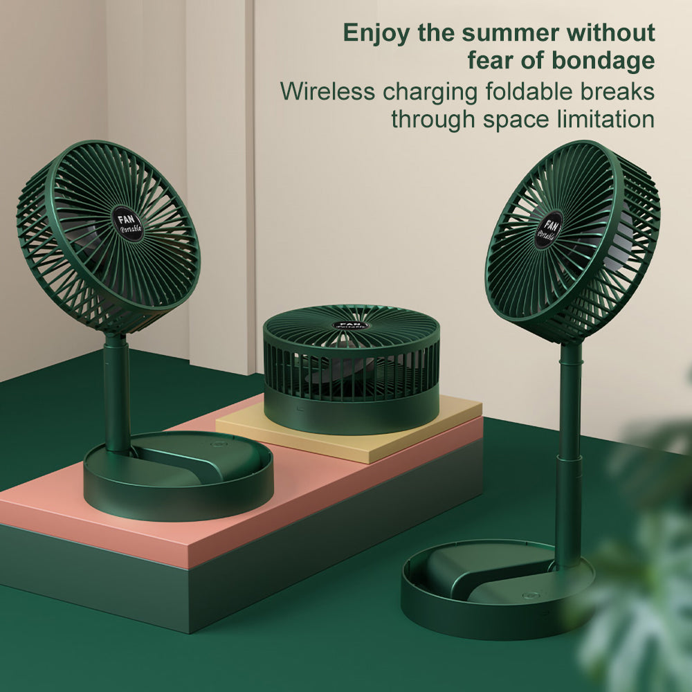 Portable Rechargeable Telescopic Folding Fan | Usb Foldable | Table Desk Fan | Telescopic Design Floor | 3 Speeds Rechargeable, Foldable, Adjustable Height Fan (rechargeable) (random Color)