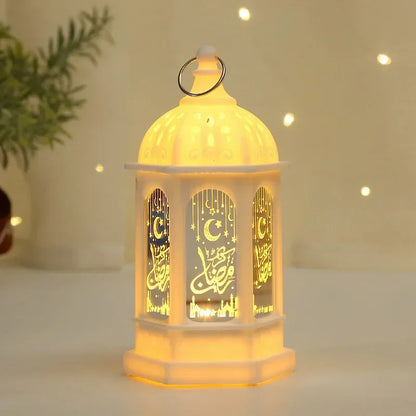 2024 New EID Mubarak LED Lights Lamp Islam Muslim Festival Party Moon Star Castle Lantern Ramadan Home Decoration