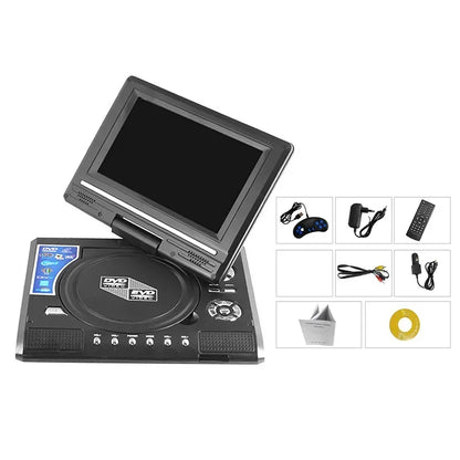 9.8 Inches Portable DVD Player High Clarity TV Function Built-in Card Reader Swivel Screen Mobile DVD Player for Travel