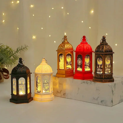 2024 New EID Mubarak LED Lights Lamp Islam Muslim Festival Party Moon Star Castle Lantern Ramadan Home Decoration