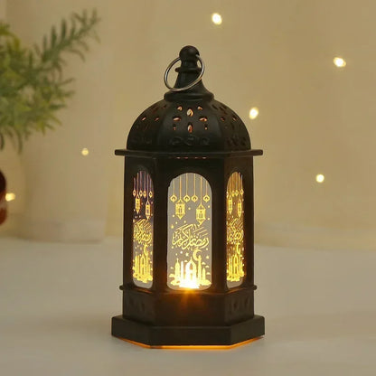 2024 New EID Mubarak LED Lights Lamp Islam Muslim Festival Party Moon Star Castle Lantern Ramadan Home Decoration