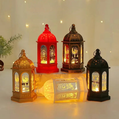 2024 New EID Mubarak LED Lights Lamp Islam Muslim Festival Party Moon Star Castle Lantern Ramadan Home Decoration
