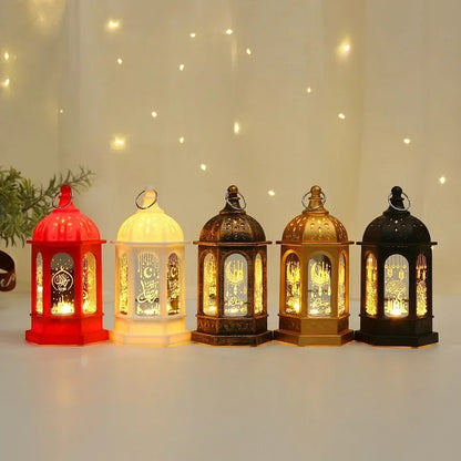 2024 New EID Mubarak LED Lights Lamp Islam Muslim Festival Party Moon Star Castle Lantern Ramadan Home Decoration