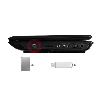 9.8 Inches Portable DVD Player High Clarity TV Function Built-in Card Reader Swivel Screen Mobile DVD Player for Travel