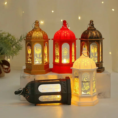 2024 New EID Mubarak LED Lights Lamp Islam Muslim Festival Party Moon Star Castle Lantern Ramadan Home Decoration