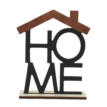 12.5*15.5cm LOVE HOME Desktop Decor With Wooden Base Home Living Room Table Centerpiece Hollow English Letter Ornament Christmas