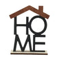12.5*15.5cm LOVE HOME Desktop Decor With Wooden Base Home Living Room Table Centerpiece Hollow English Letter Ornament Christmas