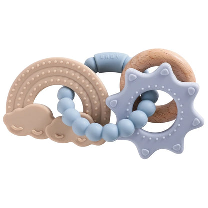 1pc Silicone Teether,Food Grade Baby 0-12 Toys,Teething Ring Sensory Toys for Toddlers,Silicone Animal Soothing Toys Accessories