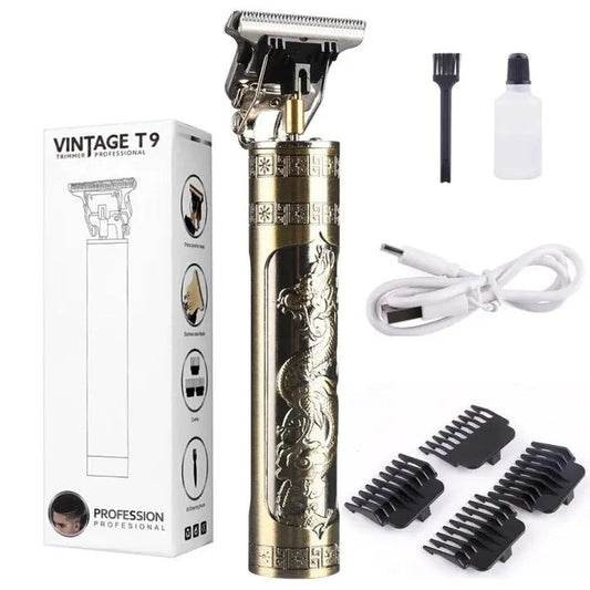"Vintage Precision: Metal Body Original T9 Trimmer & Hair Clipper for Men"