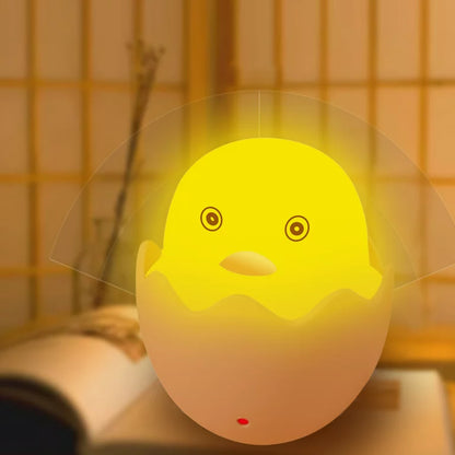 ( PACK 2 )Cartoon Chick Night Light Mini Light Control Led Nursery Night Lamp For Kids Automatic Little Yellow Duck Night Light
