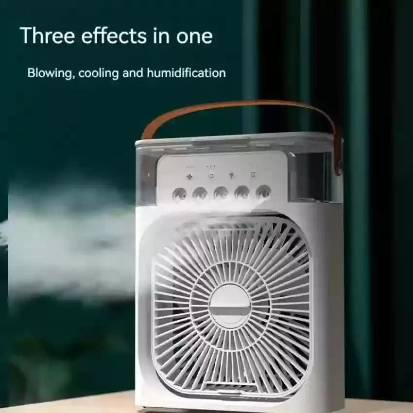 Portable Air Conditioner Fan: Usb Electric Fan With Led Night Light, Fine Mist Water, And Humidifier Function | Led Night Light Water Mist (random Color)